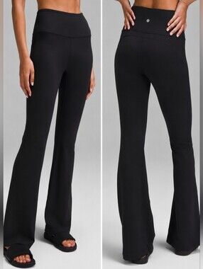 Lululemon Groove Super High-Rise Flared Nulu Pants Black Size 10